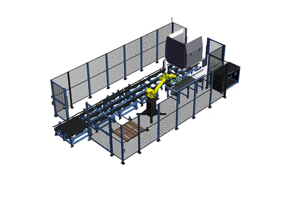 Turnkey Palletizer: Single Belt Infeed & Automated Outfeed with New Fanuc M-20iD (PZ-IR-305055 v3)