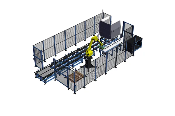 Turnkey Palletizer: Single Belt Infeed & Automated Outfeed with New Fanuc M-710iC (PZ-IR-305060 v3)