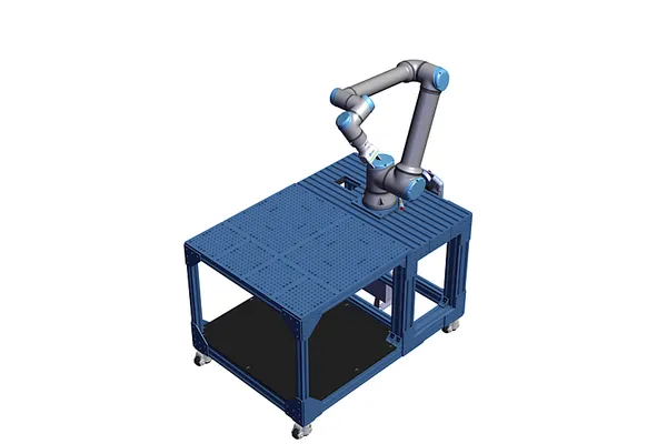 Mobile Machine Tending Workstation with Flat Tray and Universal Robots UR10e (MF-RC-168975 v25)
