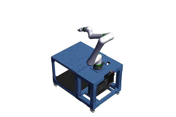 Mobile Machine Tending Cell with Fanuc CRX Cobot and Flat Tray (MF-RC-139016 v28)