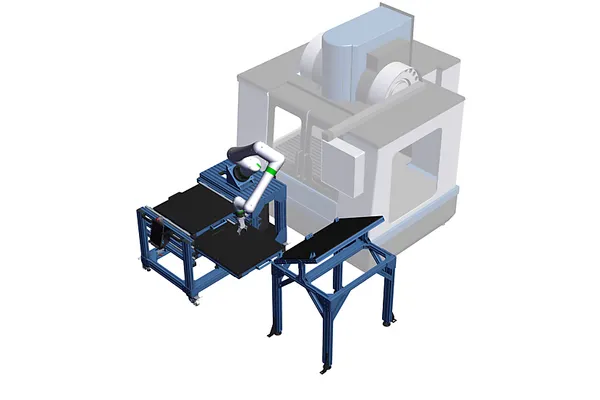 Mobile Machine Tending Cobot Cell with Fanuc CRX10iA/L and Drawers (MF-RC-275684 v10.1)